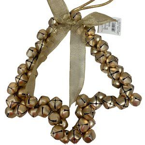 Christmas in July, Wreath, Tree Ornament, Decoration, 70 Jingle Bells, Gold, NWT
